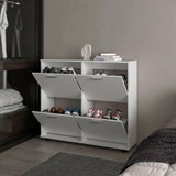 Zapatero Opal Blanco 110x96.5cm de Dos Niveles Para Dieciséis Pares - ZAPATEROS | Bylmo