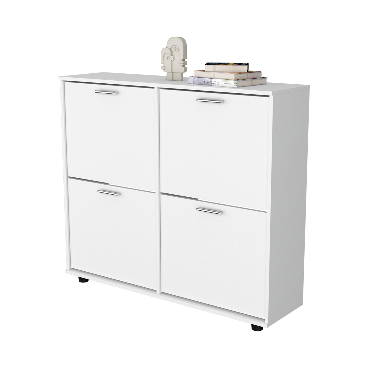 Zapatero Opal Blanco 110x96.5cm de Dos Niveles Para Dieciséis Pares - ZAPATEROS | Bylmo