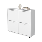 Zapatero Opal Blanco 110x96.5cm de Dos Niveles Para Dieciséis Pares - ZAPATEROS | Bylmo