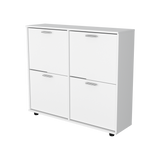 Zapatero Opal Blanco 110x96.5cm de Dos Niveles Para Dieciséis Pares - ZAPATEROS | Bylmo