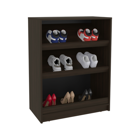 Zapatero Toby Nogal 70x90.6cm de Tres Niveles Para Doce Pares - ZAPATEROS | Bylmo