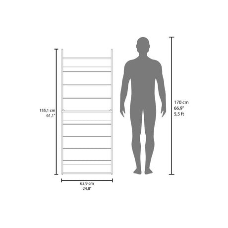 Zapatero Ronald Wengue 63x165.6cm de Nueve Niveles Para Veintisiete Pares - ZAPATEROS | Bylmo