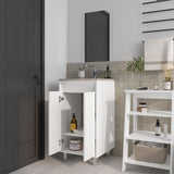 Set Mueble para Lavamanos con Espejo Brady Blanco 45x84.4cm Individual con Lavamanos - MUEBLES PARA LAVAMANOS | Bylmo