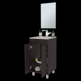 Set Mueble para Lavamanos con Espejo Brady Wengue 45x84.4cm Individual con Lavamanos - MUEBLES PARA LAVAMANOS | Bylmo