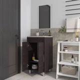 Set Mueble para Lavamanos con Espejo Brady Wengue 45x84.4cm Individual con Lavamanos - MUEBLES PARA LAVAMANOS | Bylmo