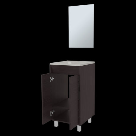 Set Mueble para Lavamanos con Espejo Brady Wengue 45x84.4cm Individual con Lavamanos - MUEBLES PARA LAVAMANOS | Bylmo