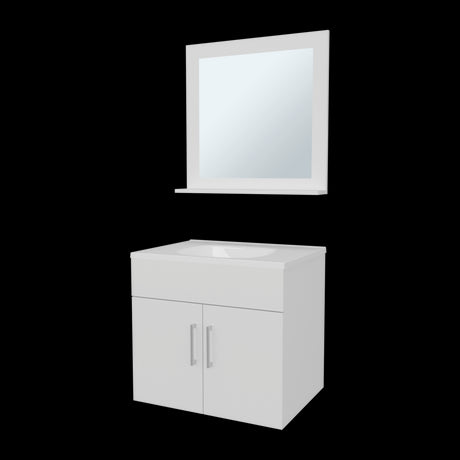 Set Mueble para Lavamanos con Espejo Flotante Blake Blanco 61.3x53.3cm Individual con Lavamanos - MUEBLES PARA LAVAMANOS | Bylmo