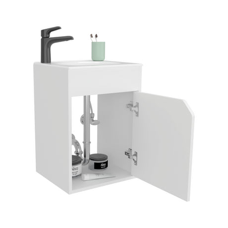 Mueble para Lavamanos Bethel Blanco 39.4x55cm Individual Flotante con Lavamanos Integrado y sin Cajones - MUEBLES PARA LAVAMANOS | Bylmo