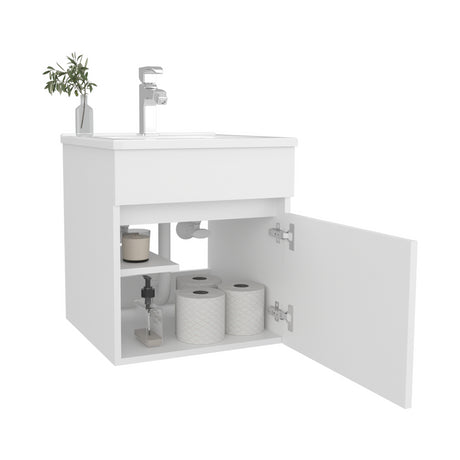 Mueble para Lavamanos Primavera Blanco 44.5x48cm Individual Flotante con Lavamanos Integrado y sin Cajones - MUEBLES PARA LAVAMANOS | Bylmo
