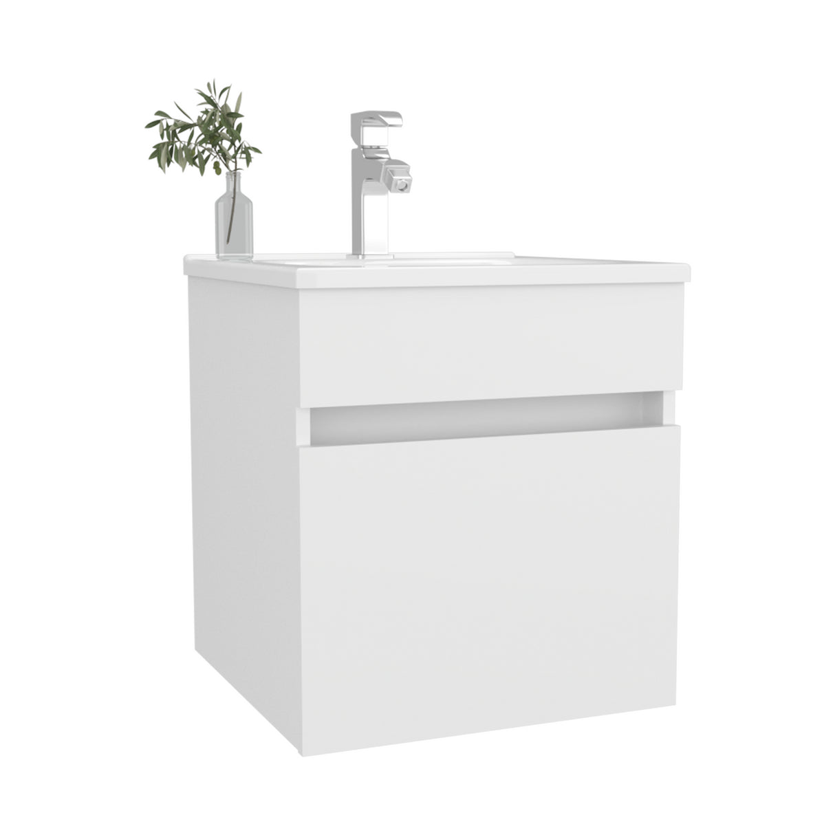 Mueble para Lavamanos Primavera Blanco 44.5x48cm Individual Flotante con Lavamanos Integrado y sin Cajones - MUEBLES PARA LAVAMANOS | Bylmo