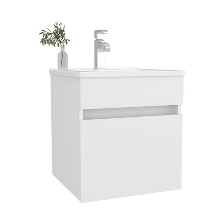 Mueble para Lavamanos Primavera Blanco 44.5x48cm Individual Flotante con Lavamanos Integrado y sin Cajones - MUEBLES PARA LAVAMANOS | Bylmo