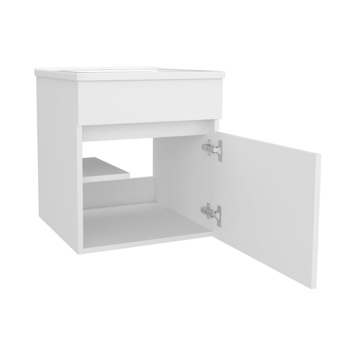 Mueble para Lavamanos Primavera Blanco 44.5x48cm Individual Flotante con Lavamanos Integrado y sin Cajones - MUEBLES PARA LAVAMANOS | Bylmo