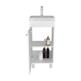 Mueble para Lavamanos Rivera Blanco 40x84cm Individual con Lavamanos Integrado y sin Cajones - MUEBLES PARA LAVAMANOS | Bylmo