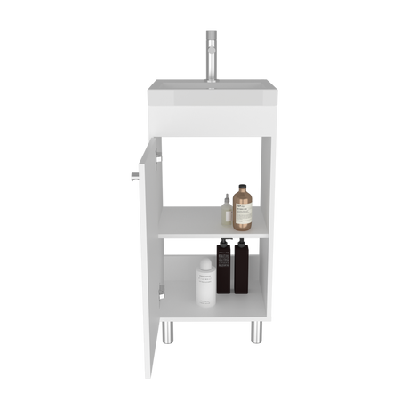 Mueble para Lavamanos Rivera Blanco 40x84cm Individual con Lavamanos Integrado y sin Cajones - MUEBLES PARA LAVAMANOS | Bylmo