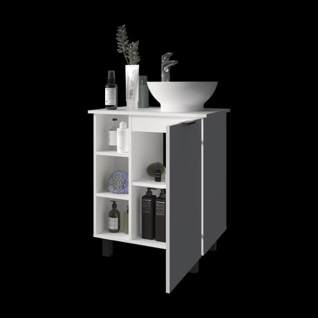 Mueble para Lavamanos Alegra Blanco 62x88.4cm Individual con Lavamanos Vessel y sin Cajones - MUEBLES PARA LAVAMANOS | Bylmo