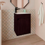 Mueble para Lavamanos Bethel Wengue 39.4x55cm Individual Flotante con Lavamanos Integrado y sin Cajones - MUEBLES PARA LAVAMANOS | Bylmo