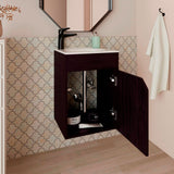 Mueble para Lavamanos Bethel Wengue 39.4x55cm Individual Flotante con Lavamanos Integrado y sin Cajones - MUEBLES PARA LAVAMANOS | Bylmo