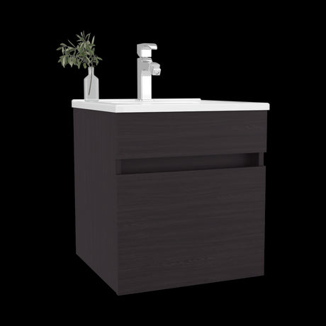 Mueble para Lavamanos Primavera Wengue 44.5x48cm Individual Flotante con Lavamanos Integrado y sin Cajones - MUEBLES PARA LAVAMANOS | Bylmo