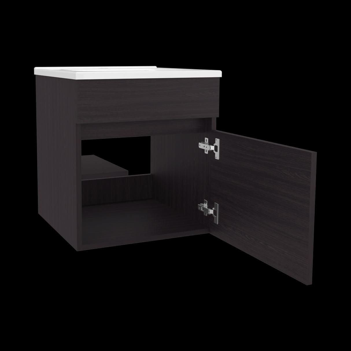 Mueble para Lavamanos Primavera Wengue 44.5x48cm Individual Flotante con Lavamanos Integrado y sin Cajones - MUEBLES PARA LAVAMANOS | Bylmo