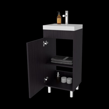 Mueble para Lavamanos Rivera Wengue 40x84cm Individual con Lavamanos Integrado y sin Cajones - MUEBLES PARA LAVAMANOS | Bylmo