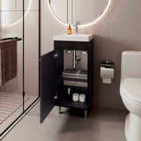 Mueble para Lavamanos Rivera Wengue 40x84cm Individual con Lavamanos Integrado y sin Cajones - MUEBLES PARA LAVAMANOS | Bylmo