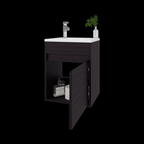 Mueble para Lavamanos Furman Wengue 39.6x49.3cm Individual Flotante con Lavamanos Integrado y sin Cajones - MUEBLES PARA LAVAMANOS | Bylmo