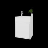 Mueble para Lavamanos Furman Blanco 39.6x49.3cm Individual Flotante con Lavamanos Integrado y sin Cajones - MUEBLES PARA LAVAMANOS | Bylmo