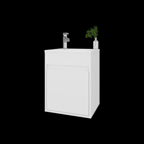 Mueble para Lavamanos Furman Blanco 39.6x49.3cm Individual Flotante con Lavamanos Integrado y sin Cajones - MUEBLES PARA LAVAMANOS | Bylmo