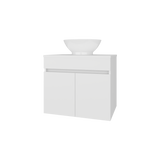 Mueble para Lavamanos Manchester Blanco 59.5x51.8cm Individual Flotante con Lavamanos Vessel y sin Cajones - MUEBLES PARA LAVAMANOS | Bylmo