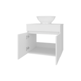 Mueble para Lavamanos Manchester Blanco 59.5x51.8cm Individual Flotante con Lavamanos Vessel y sin Cajones - MUEBLES PARA LAVAMANOS | Bylmo