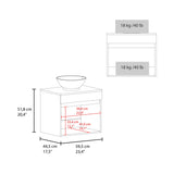 Mueble para Lavamanos Manchester Blanco 59.5x51.8cm Individual Flotante con Lavamanos Vessel y sin Cajones - MUEBLES PARA LAVAMANOS | Bylmo