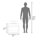 Mueble para Lavamanos Manchester Blanco 59.5x51.8cm Individual Flotante con Lavamanos Vessel y sin Cajones - MUEBLES PARA LAVAMANOS | Bylmo