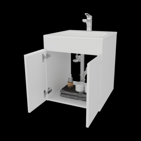 Mueble para Lavamanos Meka Blanco 45.1x53cm Individual Flotante con Lavamanos Integrado y sin Cajones - MUEBLES PARA LAVAMANOS | Bylmo