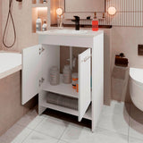 Mueble para Lavamanos Lorenzo Blanco 60x88cm Individual con Lavamanos Integrado y sin Cajones - MUEBLES PARA LAVAMANOS | Bylmo