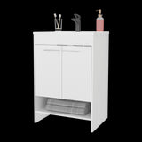 Mueble para Lavamanos Lorenzo Blanco 60x88cm Individual con Lavamanos Integrado y sin Cajones - MUEBLES PARA LAVAMANOS | Bylmo