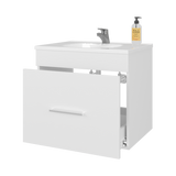 Mueble para Lavamanos Hatta Blanco 59x52cm Individual Flotante con Lavamanos Integrado y con Un Cajón - MUEBLES PARA LAVAMANOS | Bylmo