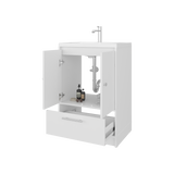Mueble para Lavamanos Madison Blanco 60x89.7cm Individual con Lavamanos Integrado y con Un Cajón - MUEBLES PARA LAVAMANOS | Bylmo
