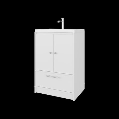 Mueble para Lavamanos Madison Blanco 60x89.7cm Individual con Lavamanos Integrado y con Un Cajón - MUEBLES PARA LAVAMANOS | Bylmo