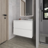Mueble para Lavamanos Opalo Blanco 80x56.8cm Individual Flotante con Lavamanos Integrado y con Dos - MUEBLES PARA LAVAMANOS | Bylmo