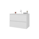 Mueble para Lavamanos Opalo Blanco 80x56.8cm Individual Flotante con Lavamanos Integrado y con Dos - MUEBLES PARA LAVAMANOS | Bylmo