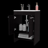 Mueble para Lavamanos Lorenzo Wengue 60x88cm Individual con Lavamanos Integrado y sin Cajones - MUEBLES PARA LAVAMANOS | Bylmo