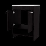 Mueble para Lavamanos Lorenzo Wengue 60x88cm Individual con Lavamanos Integrado y sin Cajones - MUEBLES PARA LAVAMANOS | Bylmo