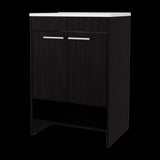 Mueble para Lavamanos Lorenzo Wengue 60x88cm Individual con Lavamanos Integrado y sin Cajones - MUEBLES PARA LAVAMANOS | Bylmo