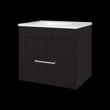 Mueble para Lavamanos Hatta Wengue 59x52cm Individual Flotante con Lavamanos Integrado y con Un Cajón - MUEBLES PARA LAVAMANOS | Bylmo