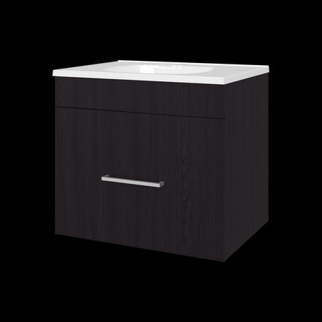 Mueble para Lavamanos Hatta Wengue 59x52cm Individual Flotante con Lavamanos Integrado y con Un Cajón - MUEBLES PARA LAVAMANOS | Bylmo