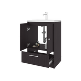 Mueble para Lavamanos Madison Wengue 60x89.7cm Individual con Lavamanos Integrado y con Un Cajón - MUEBLES PARA LAVAMANOS | Bylmo