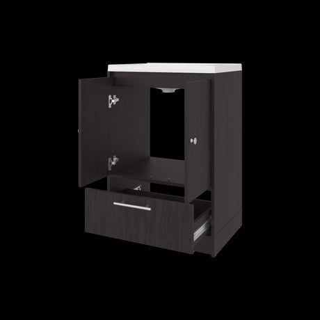 Mueble para Lavamanos Madison Wengue 60x89.7cm Individual con Lavamanos Integrado y con Un Cajón - MUEBLES PARA LAVAMANOS | Bylmo