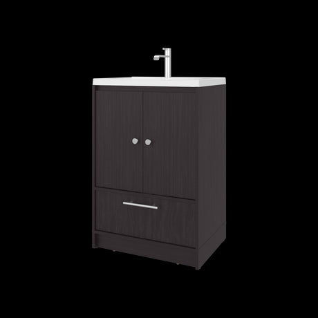 Mueble para Lavamanos Madison Wengue 60x89.7cm Individual con Lavamanos Integrado y con Un Cajón - MUEBLES PARA LAVAMANOS | Bylmo