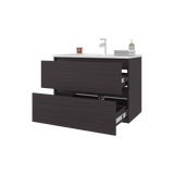 Mueble para Lavamanos Opalo Wengue 80x56.8cm Individual Flotante con Lavamanos Integrado y con Dos - MUEBLES PARA LAVAMANOS | Bylmo