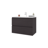 Mueble para Lavamanos Opalo Wengue 80x56.8cm Individual Flotante con Lavamanos Integrado y con Dos - MUEBLES PARA LAVAMANOS | Bylmo